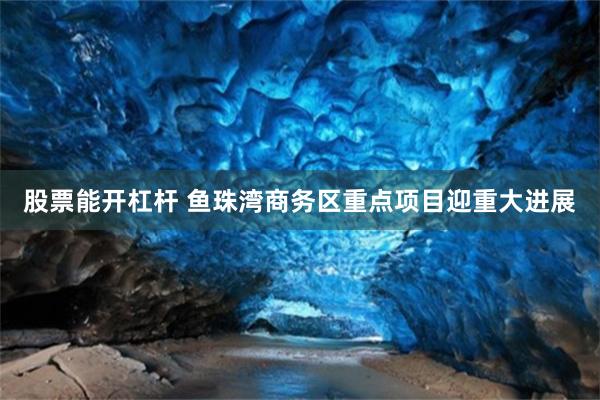 股票能开杠杆 鱼珠湾商务区重点项目迎重大进展