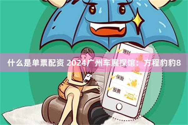 什么是单票配资 2024广州车展探馆：方程豹豹8