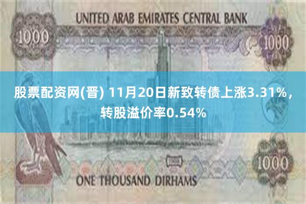 股票配资网(晋) 11月20日新致转债上涨3.31%，转股溢