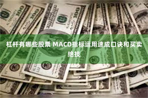 杠杆有哪些股票 MACD指标运用速成口诀和买卖绝技